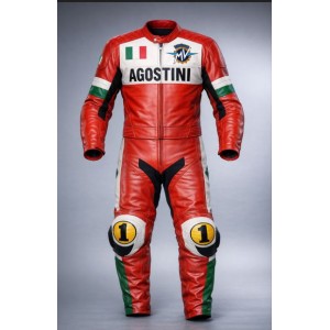 Giacomo Agostini Leather Racing Suit – Classic GP Legend Replica
